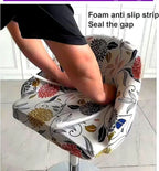 4 Pack Bar Stool Slipcovers Stretch Swivel Chair Covers with Back for Armchair Kitchen Island Gray Leaf Pattern