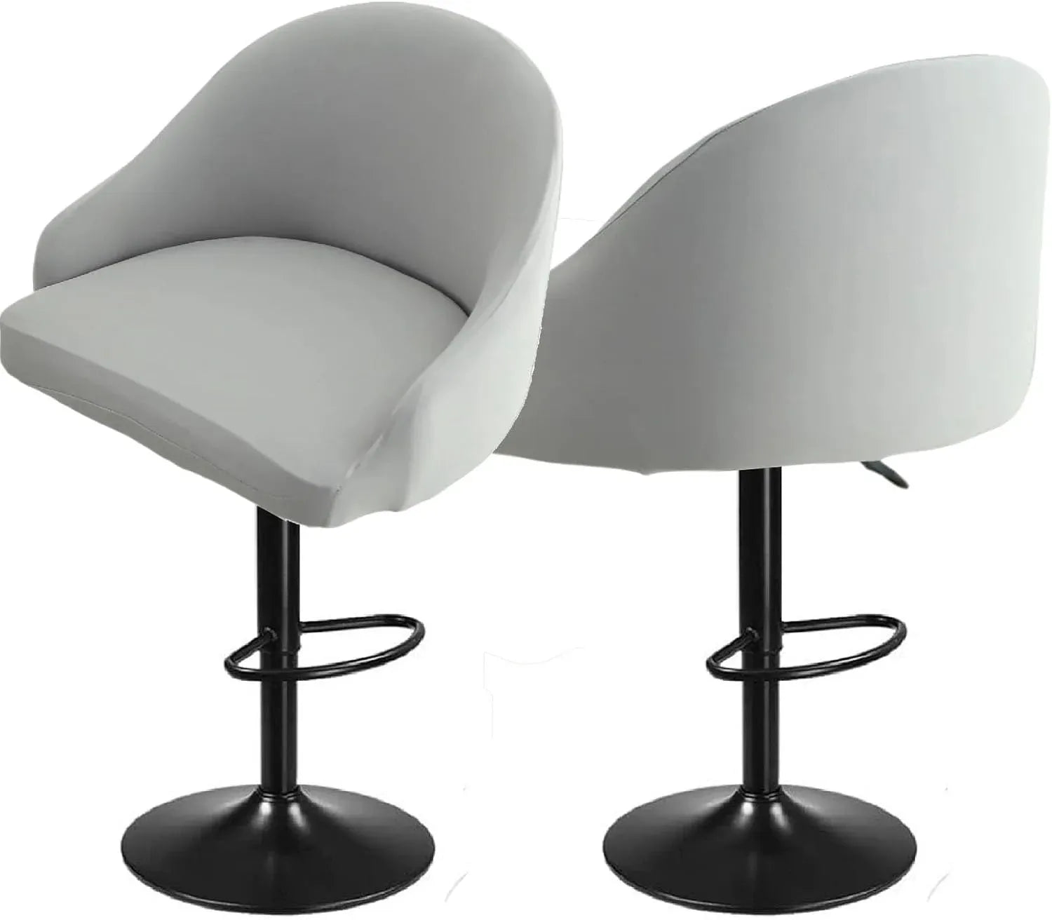 2 Pack Bar Stool Slipcovers Stretch Swivel Chair Covers with Back for Counter Armchairs and Kitchen Island Chairs