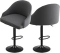 2 Pack Bar Stool Slipcovers Stretch Swivel Chair Covers with Back for Counter Armchairs and Kitchen Island Chairs Gray