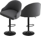 2 Pack Bar Stool Slipcovers Stretch Swivel Chair Covers with Back for Counter Armchairs and Kitchen Island Chairs Gray