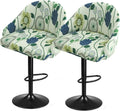 2 Pack Bar Stool Slipcovers Stretch Swivel Chair Covers with Back for Armchair Kitchen Island Floral Mixed color