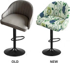 2 Pack Bar Stool Slipcovers Stretch Swivel Chair Covers with Back for Armchair Kitchen Island Floral Mixed color
