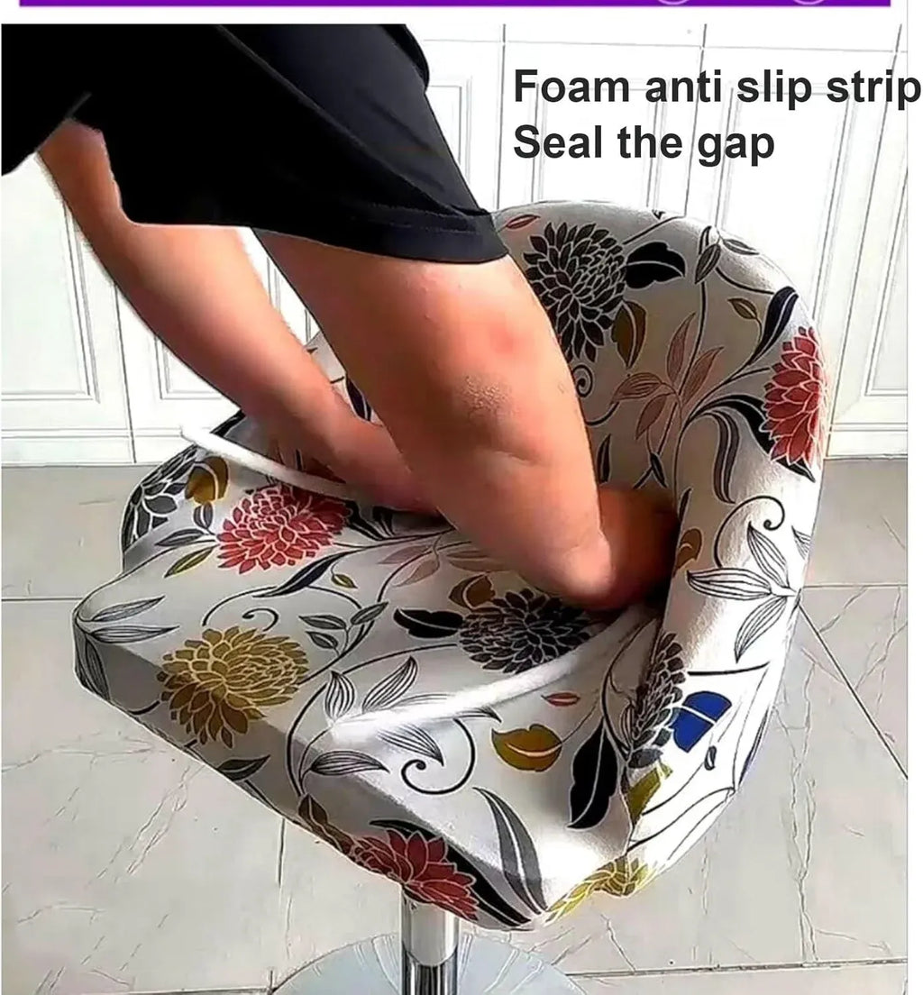 2 Pack Bar Stool Slipcovers Stretch Swivel Chair Covers with Back for Armchair Kitchen Island Floral Mixed color