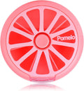 Portable Weekly Pill Organizer Box, 7 Day Rotary 3 Compartment Medicine Case for Travel and Daily Use, Pomelo Pink