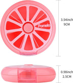 Portable Weekly Pill Organizer Box, 7 Day Rotary 3 Compartment Medicine Case for Travel and Daily Use, Pomelo Pink