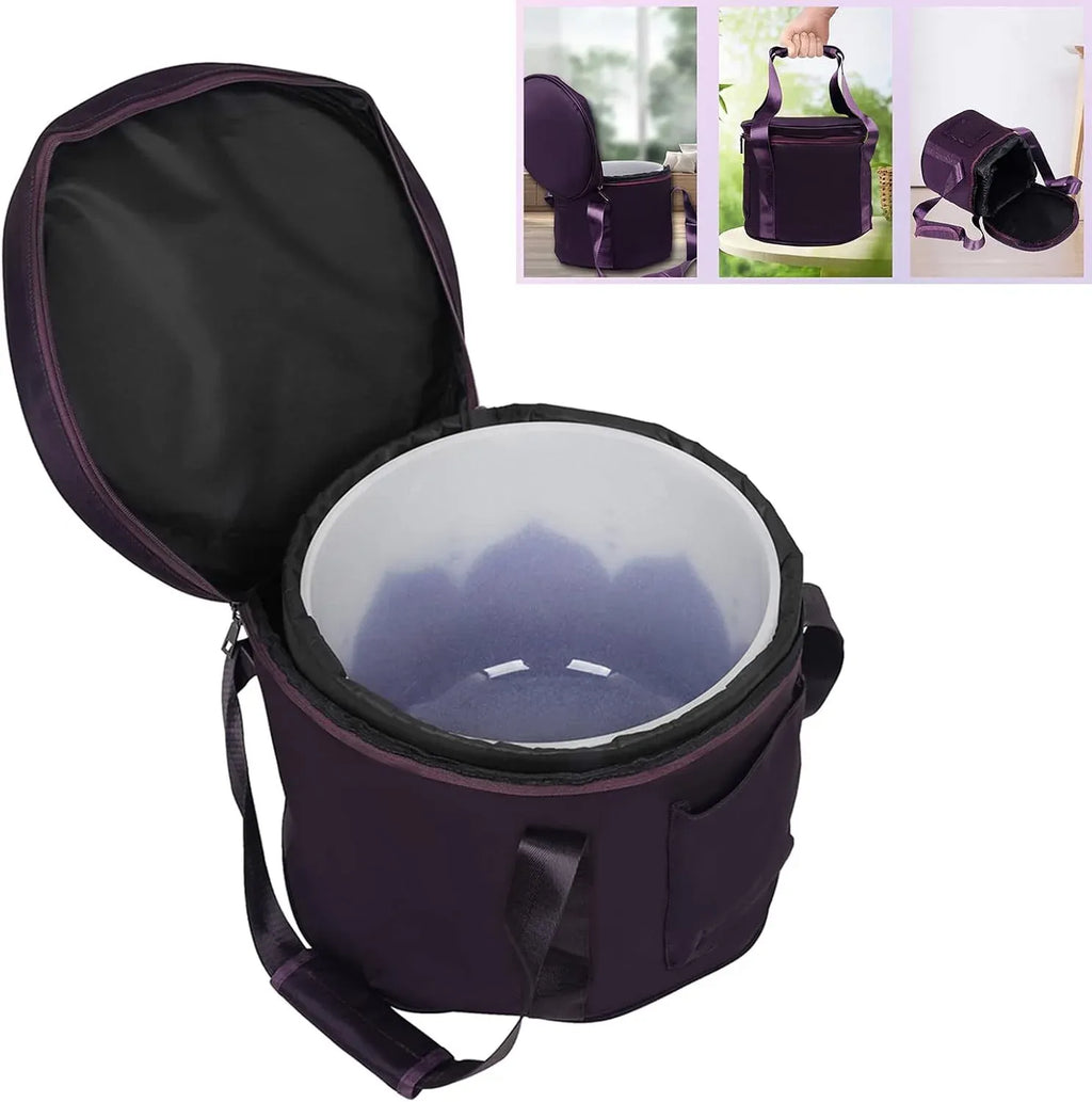 Singing Bowl Carry Bag Thick Padded Portable Travel Case with Handle for Yoga Meditation Purple, 10 inches Size