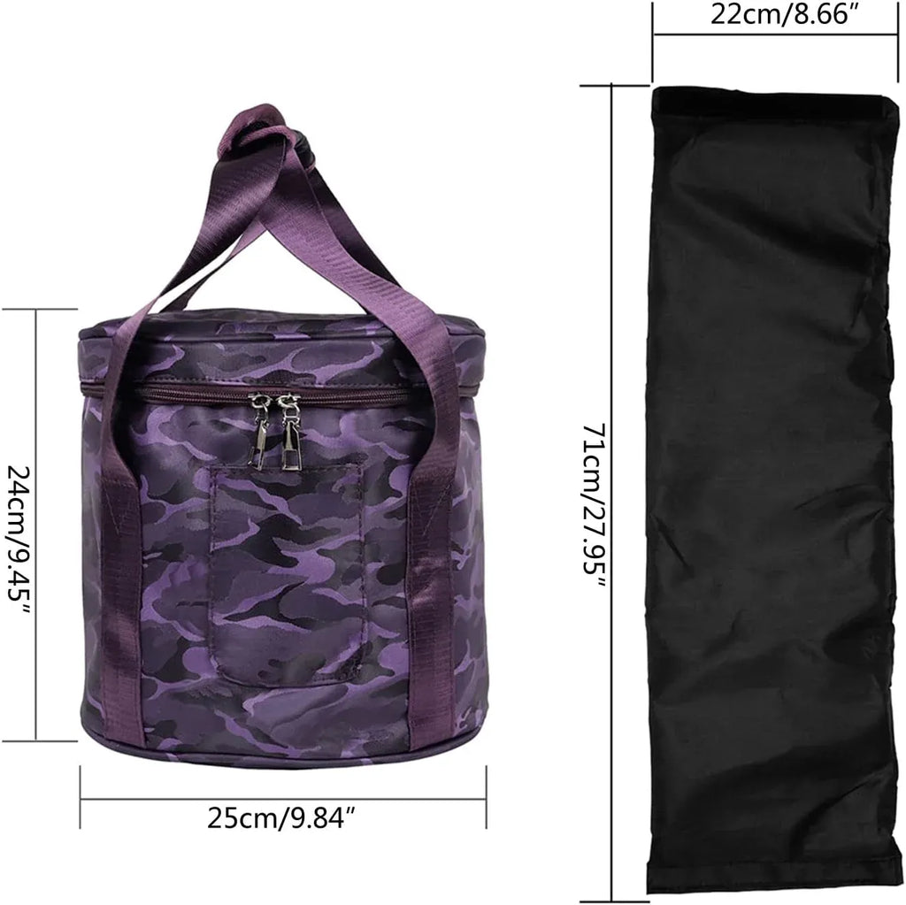 Singing Bowl Carry Bag with Handle, Thickened Padded Travel Case for Yoga Meditation Sound Bowl, Purple, 14 inches Size