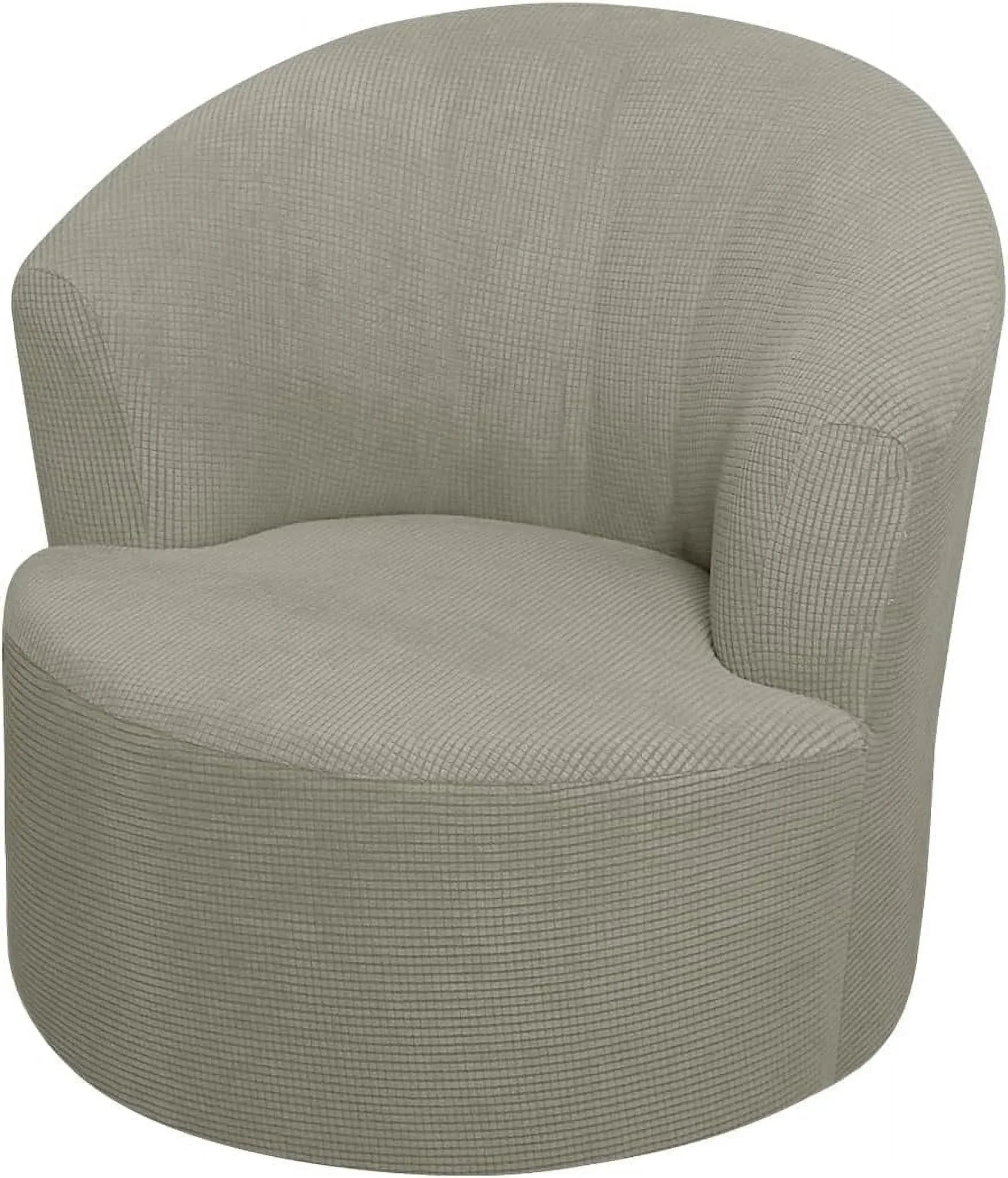 2 Pack Swivel Barrel Chair Slipcover Stretch Soft Washable Furniture Protector for Round Club Accent Chairs Living Room Beige, Brown