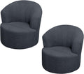 1 Pack Swivel Barrel Chair Slipcover, Stretch Soft Washable Round Club Chair Cover for Living Room, Dark Gray, Daily Comfort Use