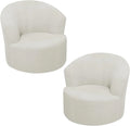 1 Pack Swivel Barrel Chair Slipcover Stretch Soft Washable Furniture Protector for Round Club Accent Chairs Living Room Cream White