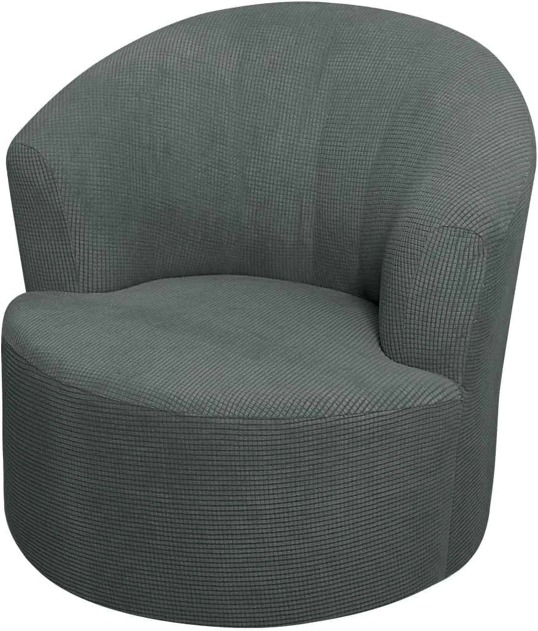 2 Pack Swivel Barrel Chair Slipcover Stretch Washable Soft Furniture Protector for Round Club Accent Chairs Living Room Gray