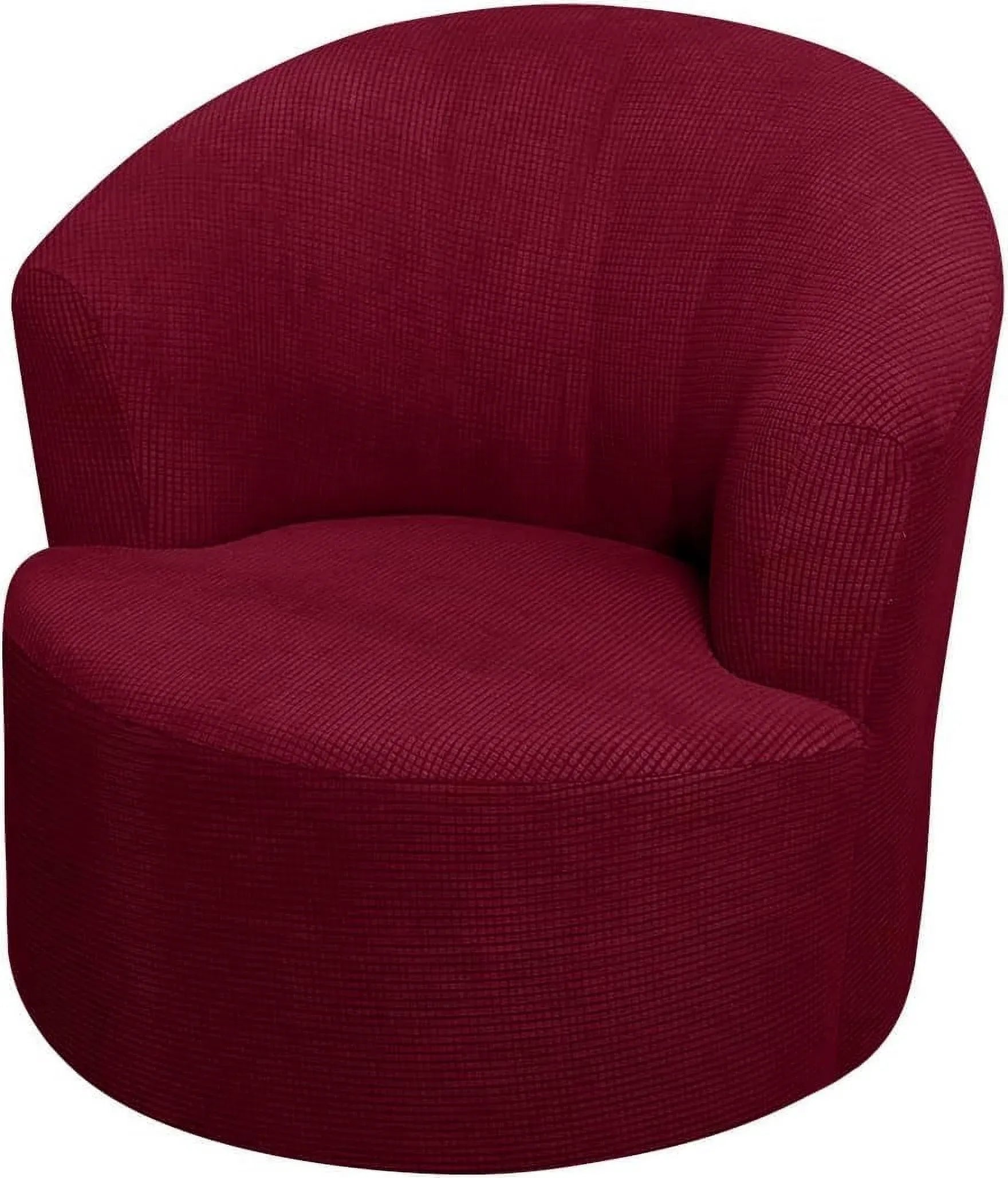 1 Pack Swivel Barrel Chair Slipcover Stretch Washable Soft Furniture Protector for Round Club Accent Chairs Living Room Red