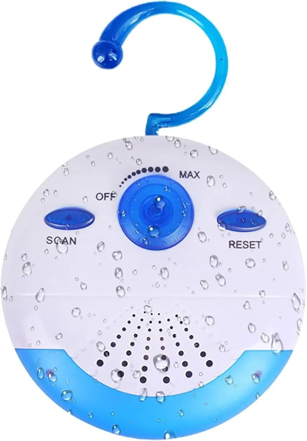 Waterproof Shower Radio with AM FM Receiver and Built In Speaker for Bathroom Use, Mini Portable Blue, Waterproof Design