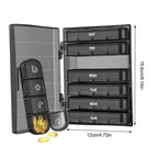 Dosett 7-Day Portable 28-Compartment Daily Pill Box, Large 4 Times a Day Medicine Organizer, Black, PP + ABS Material