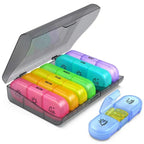 Flexible Weekly Dose Bag Medicine Box, Three-Time Daily Pill Organizer for Morning Afternoon Evening, Multicolor, PP Plastic, 15.8 x 12 x 4.2 cm