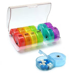Round 7-Day Medicine Dosett, XL Weekly Pill Storage with Large Compartments, Transparent, BPA-Free Plastic, Secure Snap Lid