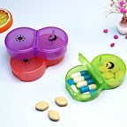 Round 7-Day Medicine Dosett, XL Weekly Pill Storage with Large Compartments, Transparent, BPA-Free Plastic, Secure Snap Lid