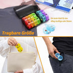 Round 7-Day Medicine Dosett, XL Weekly Pill Storage with Large Compartments, Gray, BPA-Free Plastic, Secure Snap Lid