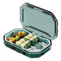 Practical 7-Day Pill Box with 4/6 Compartments, Large Space Buckle and Sealed Pocket-Sized Medicine Case, Green B, PS Material