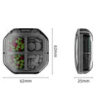Practical 7-Day Pill Box with 4/6 Compartments, Large Space Buckle and Sealed Pocket-Sized Medicine Case, Green B, PS Material