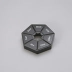 Doset Medicine Pill Holder Box, Weekly 7-Compartment Pill Case for Daily Tablets, Black, Secure Snap Lid, Travel Pill Case