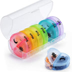 Weekly Pill Organizer 7-Day, 2 Times a Day Morning Evening 14-Compartment Pill Case, Portable Travel Medicine Container with Secure Lock