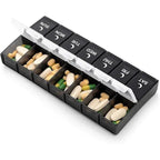 Weekly AM PM Pill Organizer for Twice Daily Use, 14-Compartment Pill Case for Vitamins and Medicine, PP Plastic Material