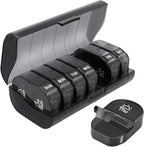 Weekly Dosette Dosing Box with Two Compartments Per Day and Carry Case, 7 Daily Boxes, BPA-Free Plastic, 14.5 x 8 x 4.2 cm
