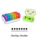 7-Day Pill Boxes Set, One Box Per Day with AM PM Compartments, Weekly Dosage Medicine Box, Secure Station, 6 x 3 x 1.3 cm Each