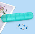 7-Day Pill Box Weekly Medicine Container, Separate Daily Cases for Tablets and Vitamins, Green, PP Material, Travel Pill Case