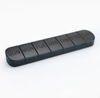 7-Day Pill Box Weekly Medicine Container, Separate Daily Cases for Tablets and Vitamins, Black, PP Material, Travel Pill Case