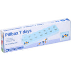 Dosing Box with 14 Compartments, 7-Day Morning Evening Medicine Organizer with Transparent Lids, Plastic Material, 21.5 x 5.2 x 5 cm