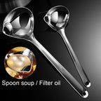 Reheyre Scalding Resistant Stainless Steel Soup Ladle with Long Handle - Cookware Supplies L As the picture