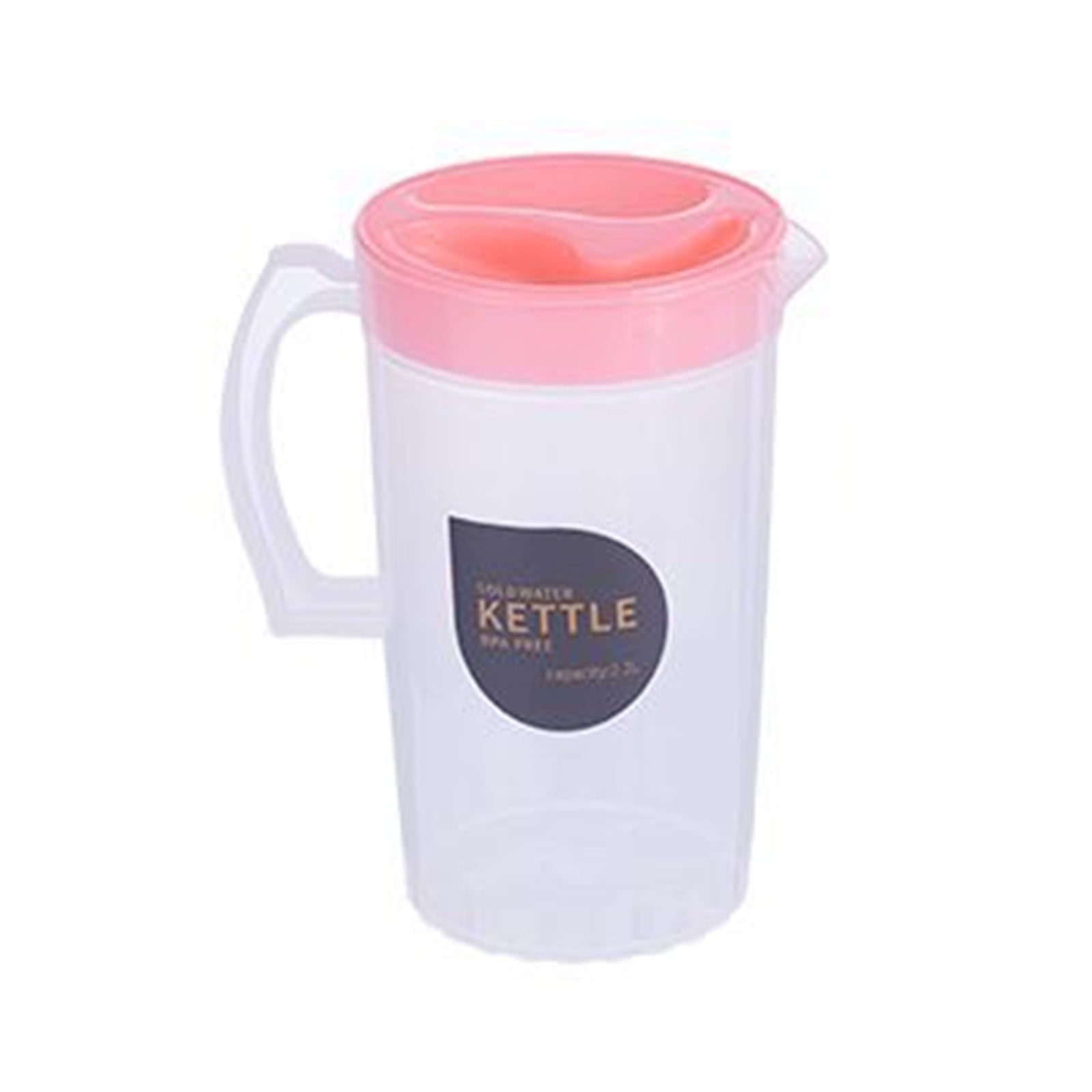 Water Pitcher with Lid, 2.2 L Plastic Pitcher for Tea & Juice Water, Hot/Cold Water Jug, Tea Pitcher, Juice Pitcher for Kitchen Living Room, 8.74" x 5.52 Pink