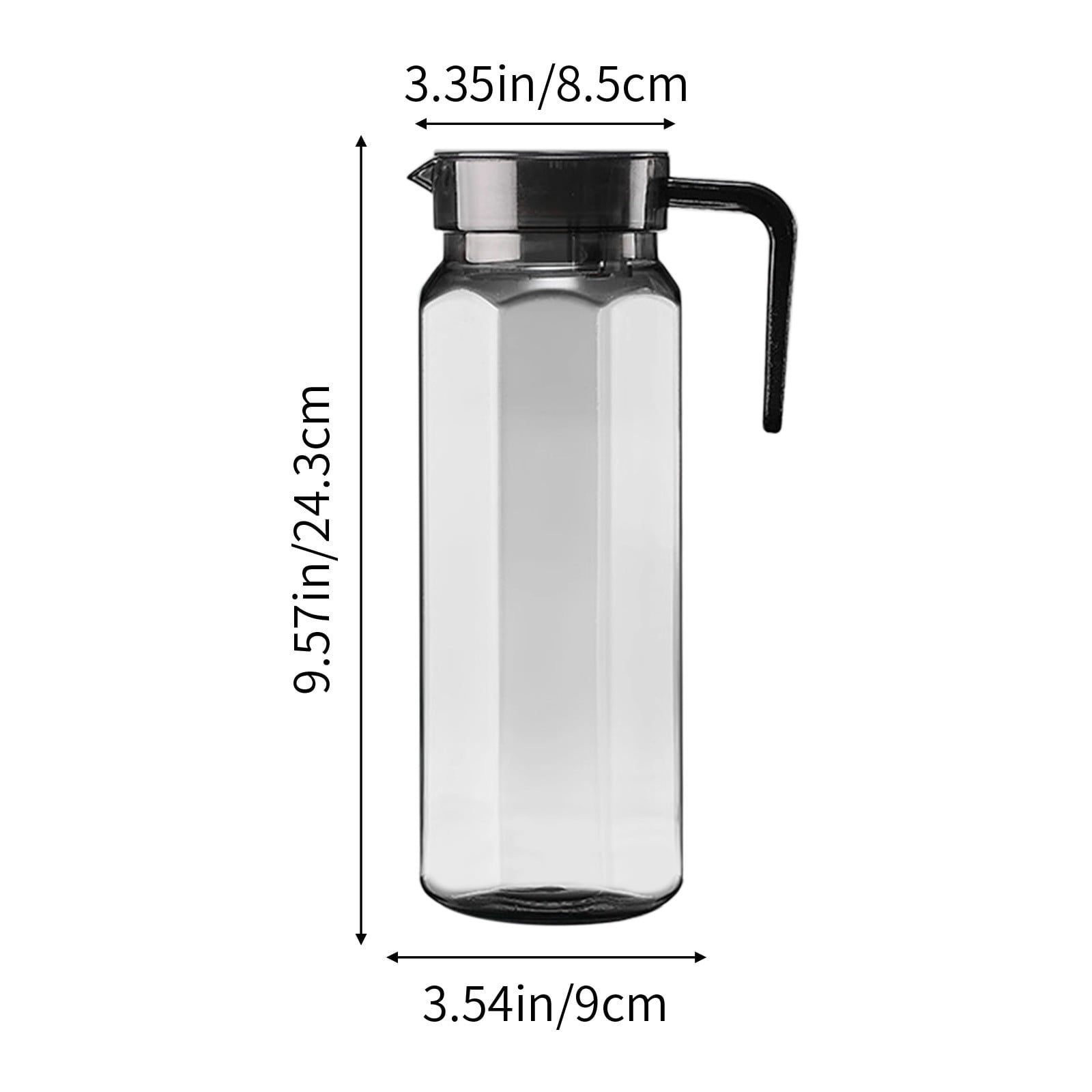 Water Pitcher with Lid, 2 L Plastic Pitcher for Tea & Juice Water, Hot/Cold Water Jug, Tea Pitcher, Juice Pitcher, 13.5 x 7.2 x 4.7 Inch Z-2-Gray
