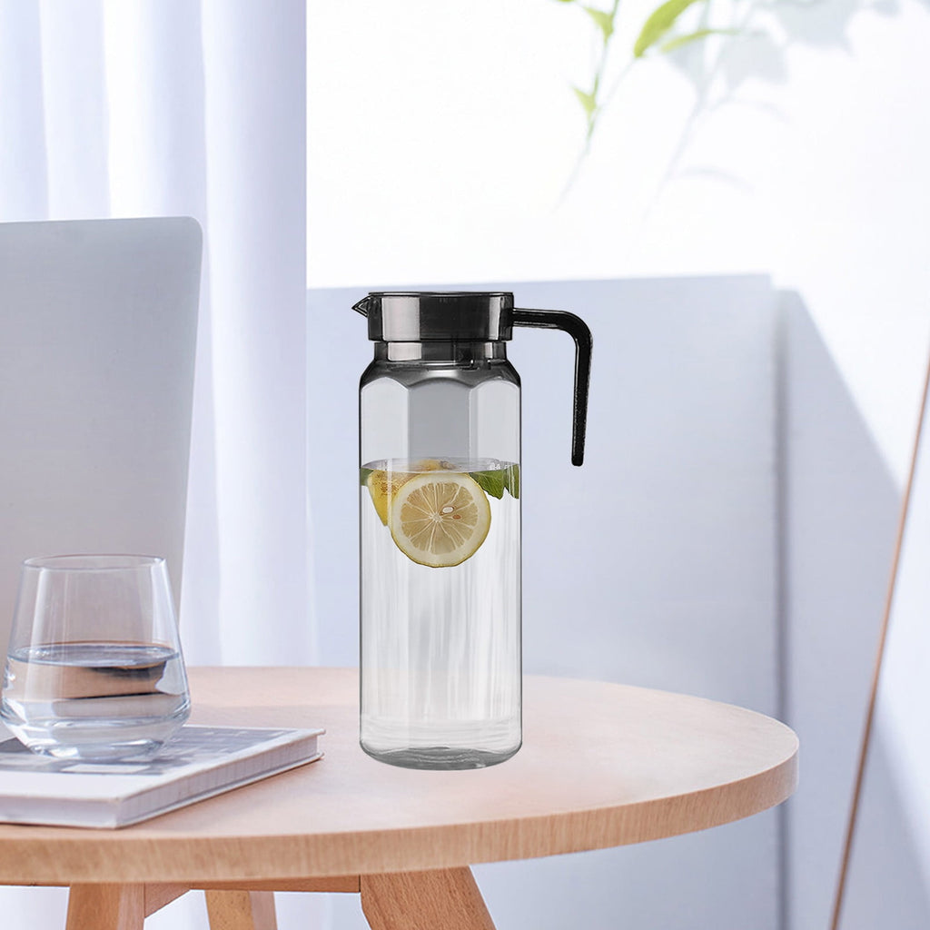 Water Pitcher with Lid, 2 L Plastic Pitcher for Tea & Juice Water, Hot/Cold Water Jug, Tea Pitcher, Juice Pitcher, 13.5 x 7.2 x 4.7 Inch Z-2-Gray