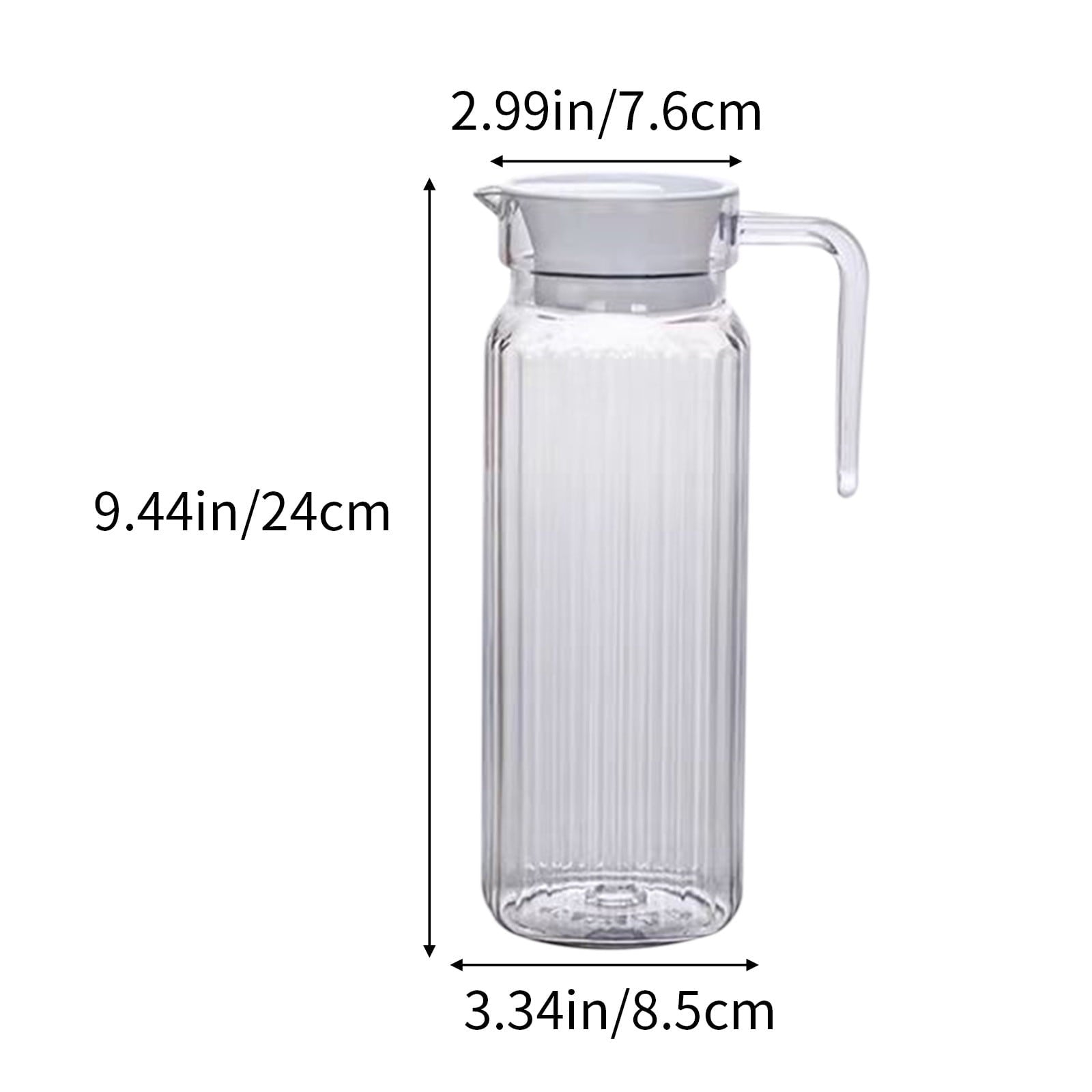Water Pitcher with Lid, 2 L Plastic Pitcher for Tea & Juice Water, Hot/Cold Water Jug, Tea Pitcher, Juice Pitcher, 13.5 x 7.2 x 4.7 Inch Z-3-Clear