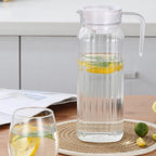 Water Pitcher with Lid, 2 L Plastic Pitcher for Tea & Juice Water, Hot/Cold Water Jug, Tea Pitcher, Juice Pitcher, 13.5 x 7.2 x 4.7 Inch Z-3-Clear