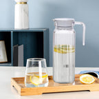 Water Pitcher with Lid, 2 L Plastic Pitcher for Tea & Juice Water, Hot/Cold Water Jug, Tea Pitcher, Juice Pitcher, 13.5 x 7.2 x 4.7 Inch Z-3-Clear