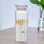 Water Pitcher with Lid, 2 L Plastic Pitcher for Tea & Juice Water, Hot/Cold Water Jug, Tea Pitcher, Juice Pitcher, 13.5 x 7.2 x 4.7 Inch Z-3-Clear