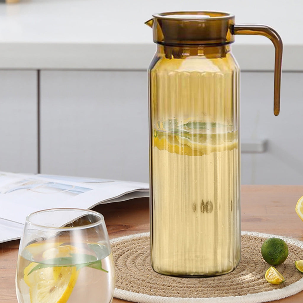 Water Pitcher with Lid, 2 L Plastic Pitcher for Tea & Juice Water, Hot/Cold Water Jug, Tea Pitcher, Juice Pitcher, 13.5 x 7.2 x 4.7 Inch Z-3-Coffee