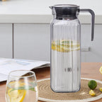 Water Pitcher with Lid, 2 L Plastic Pitcher for Tea & Juice Water, Hot/Cold Water Jug, Tea Pitcher, Juice Pitcher, 13.5 x 7.2 x 4.7 Inch Z-3-Gray