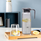 Water Pitcher with Lid, 2 L Plastic Pitcher for Tea & Juice Water, Hot/Cold Water Jug, Tea Pitcher, Juice Pitcher, 13.5 x 7.2 x 4.7 Inch Z-3-Gray