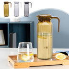 Water Pitcher with Lid, 2 L Plastic Pitcher for Tea & Juice Water, Hot/Cold Water Jug, Tea Pitcher, Juice Pitcher, 13.5 x 7.2 x 4.7 Inch Z-3-Gray