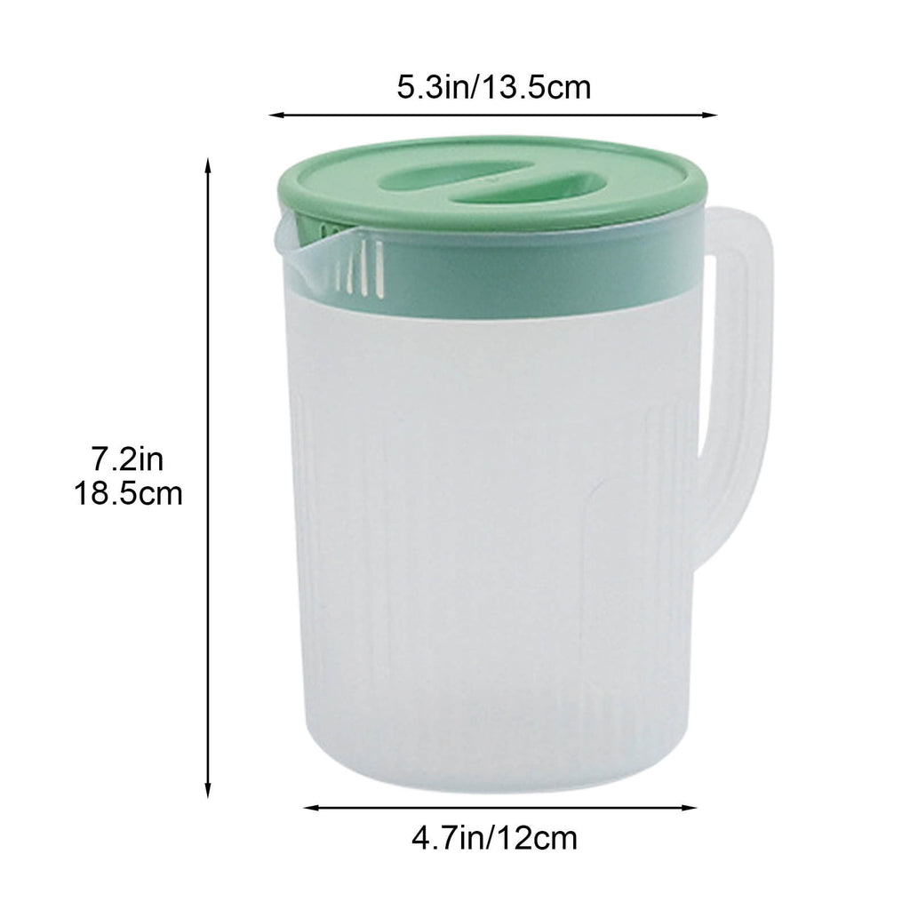 Water Pitcher with Lid, 2 L Plastic Pitcher for Tea & Juice Water, Hot/Cold Water Jug, Tea Pitcher, Juice Pitcher, 13.5 x 7.2 x 4.7 Inch Z-4-B