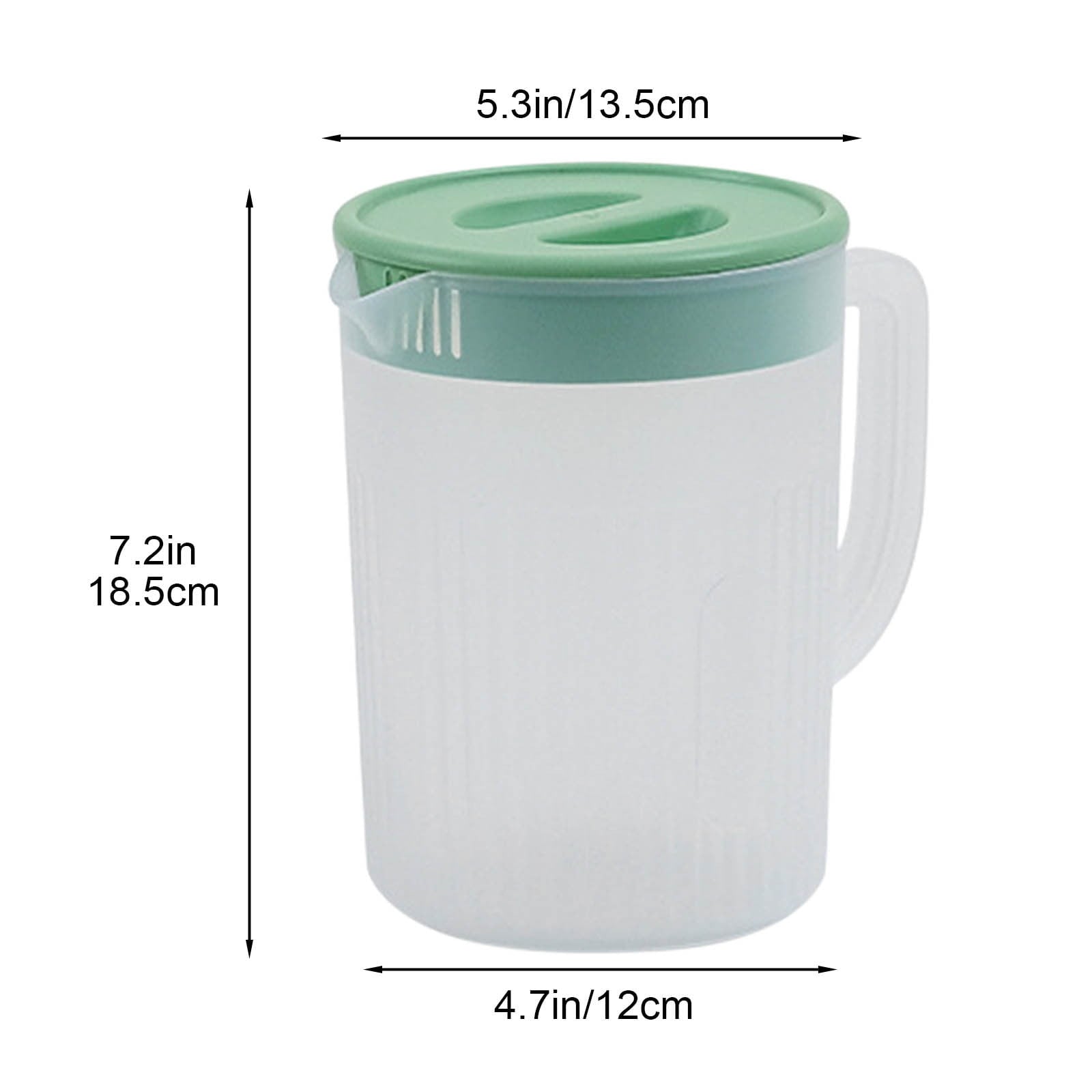 Water Pitcher with Lid, 2 L Plastic Pitcher for Tea & Juice Water, Hot/Cold Water Jug, Tea Pitcher, Juice Pitcher, 13.5 x 7.2 x 4.7 Inch Z-4-B