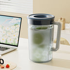 Water Pitcher with Lid, 2 L Plastic Pitcher for Tea & Juice Water, Hot/Cold Water Jug, Tea Pitcher, Juice Pitcher, 13.5 x 7.2 x 4.7 Inch Z-7-Blue