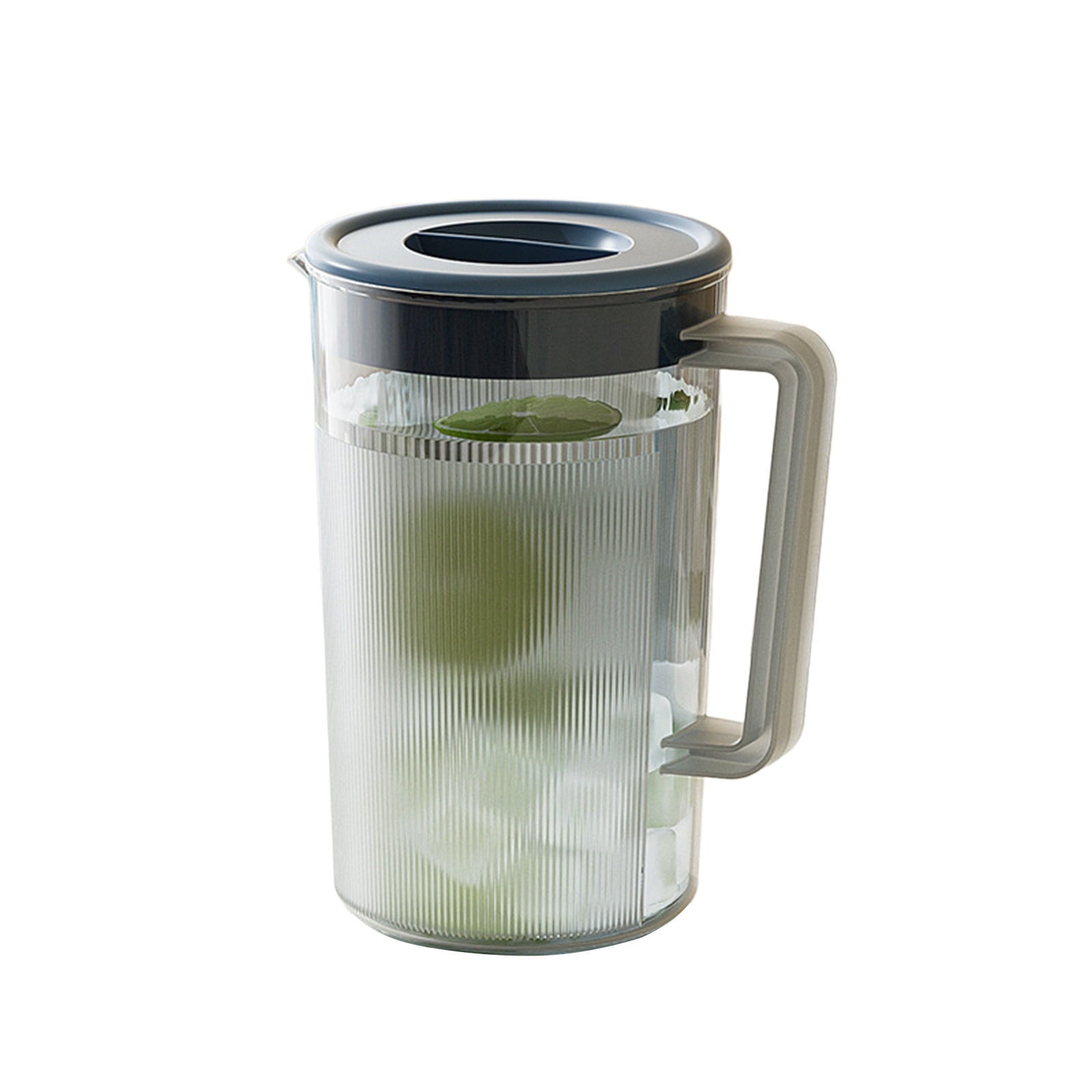 Water Pitcher with Lid, 2 L Plastic Pitcher for Tea & Juice Water, Hot/Cold Water Jug, Tea Pitcher, Juice Pitcher, 13.5 x 7.2 x 4.7 Inch Z-7-Blue