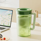 Water Pitcher with Lid, 2 L Plastic Pitcher for Tea & Juice Water, Hot/Cold Water Jug, Tea Pitcher, Juice Pitcher, 13.5 x 7.2 x 4.7 Inch Z-7-Green