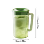 Water Pitcher with Lid, 2 L Plastic Pitcher for Tea & Juice Water, Hot/Cold Water Jug, Tea Pitcher, Juice Pitcher, 13.5 x 7.2 x 4.7 Inch Z-7-Green